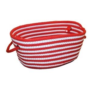 Harry & David Christmas Rope Basket 12x9x6 Holiday Red White gift decor